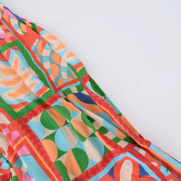 Anthropologie Farm Rio Cutout Halter Jumpsuit Red Floral Boho S - Picture 9 of 13